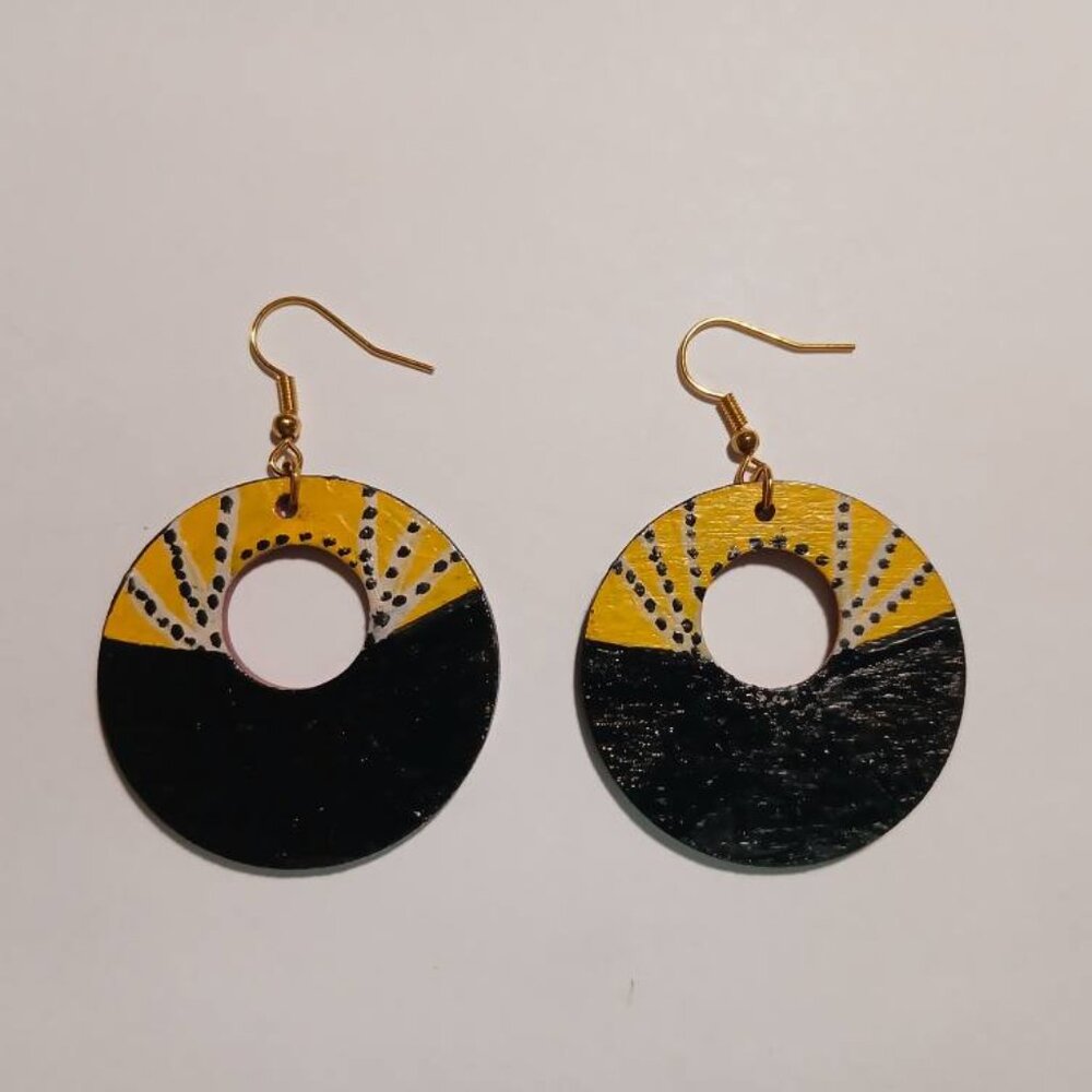 Afrocentric Earrings / Wooden Earrings / Handmade Earrings / African Roots